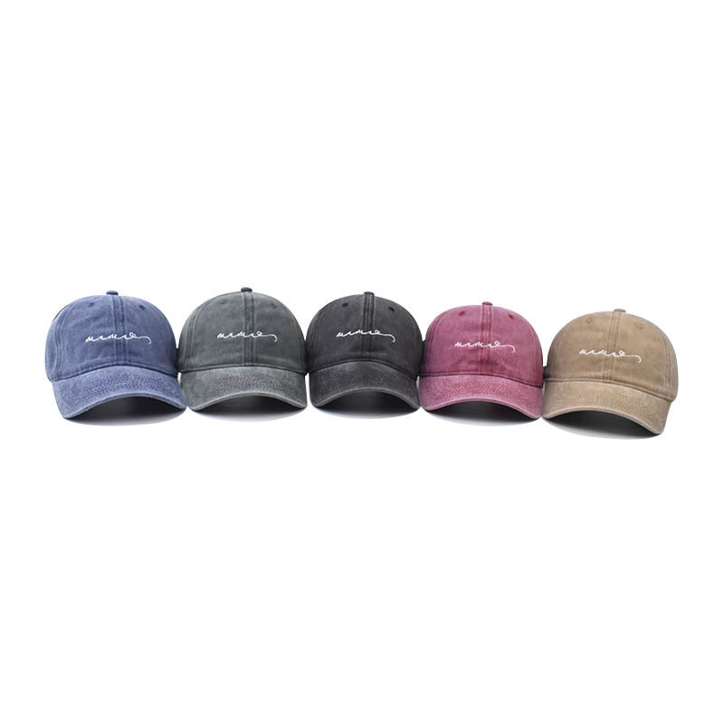 Wholesale Distressed Embroidered Letter Baseball Cap Cotton Adjustable Black Hat Fashion Accessory Gift Boutique Resale