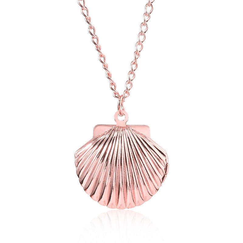 Wholesale Shell Openable Photo Frame Pendant Necklace