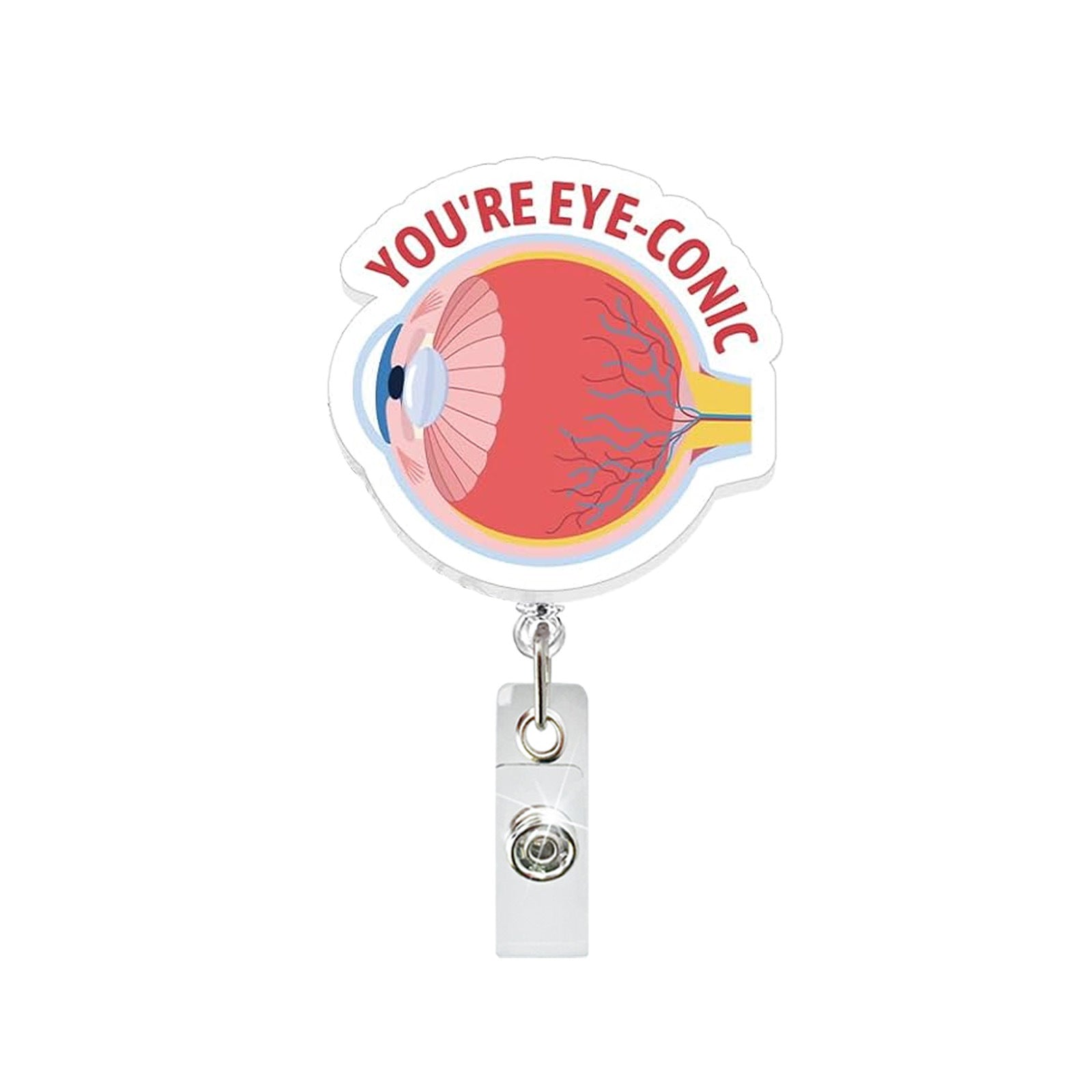 Wholesale Trendy Acrylic Retractable Rotating Badge Reel with Clip,  Boutique ID Badge Holder for Hospital Staff