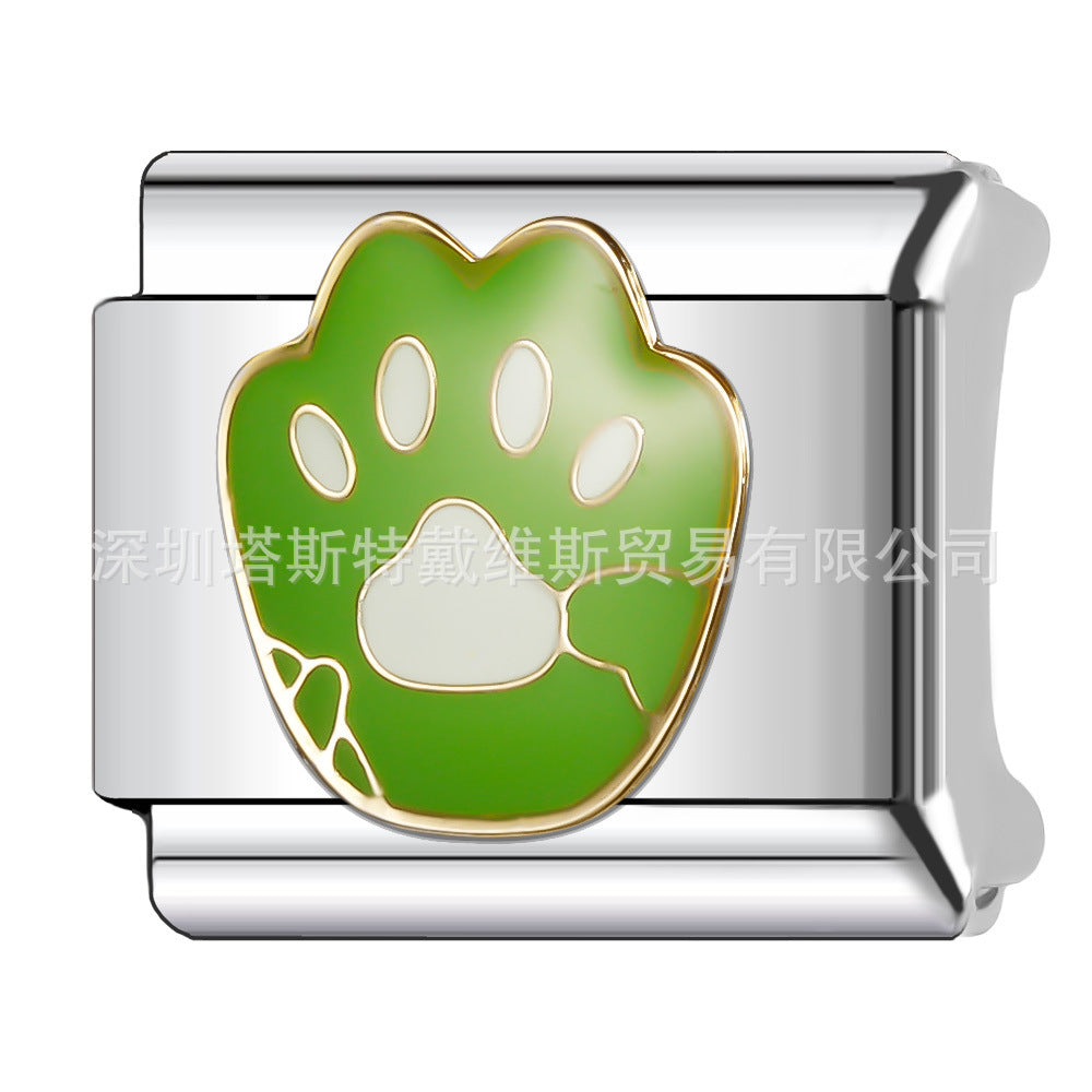 Wholesale Dreamy Unicorn Cat Modular Bracelet Stainless Steel DIY Jewelry Accessory Boutique Resale