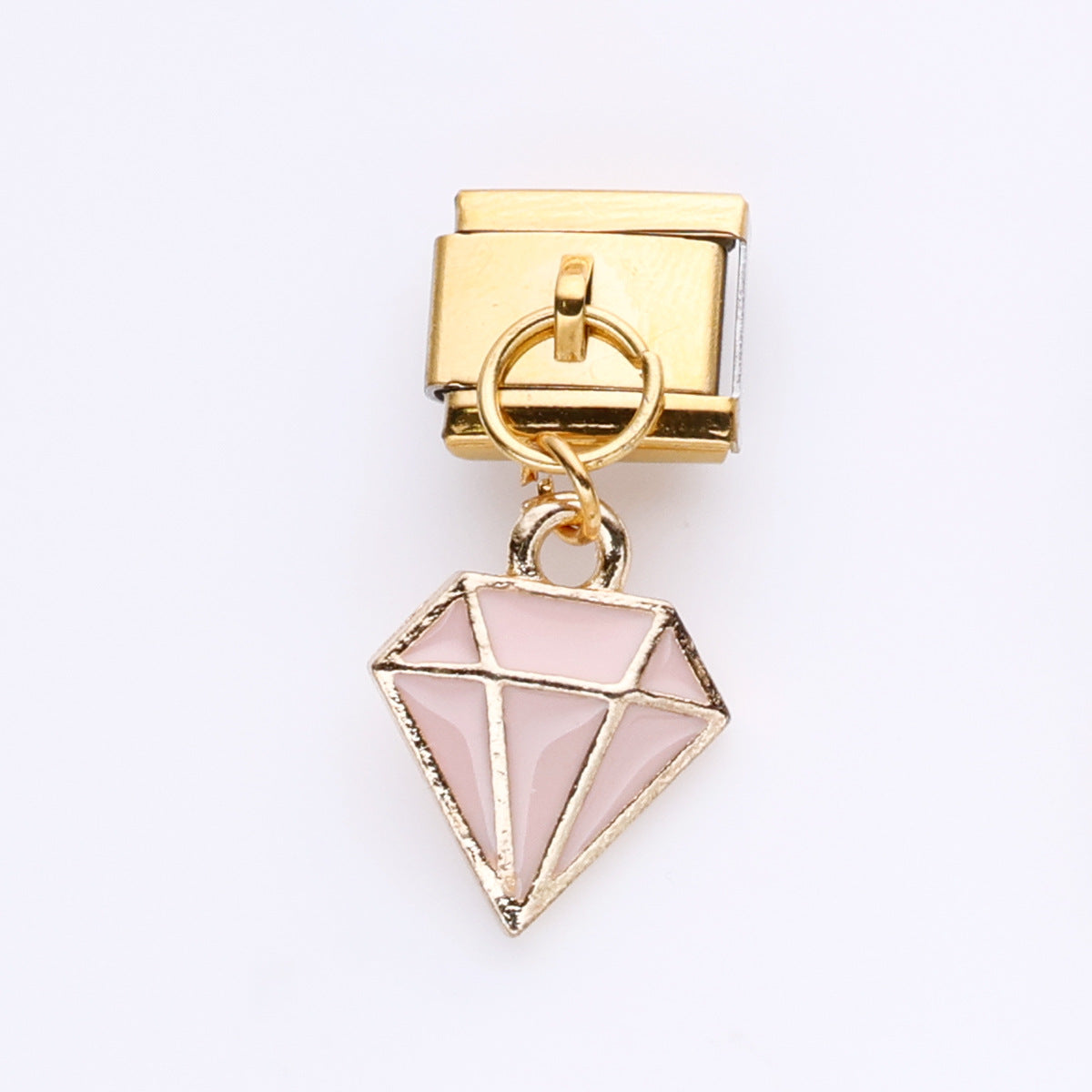 Wholesale 10pcs Italian Charm Bracelet 9mm DIY Splicing Pink Series Stainless Steel Composable Bracelet