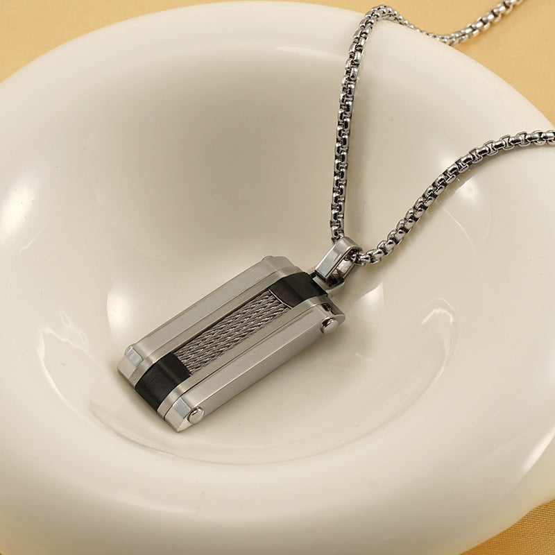 Wholesale Stainless Steel High-grade Square Pendant Necklace ACC-NE-ZhongYao008