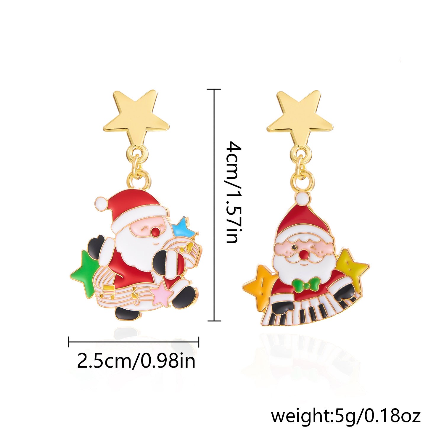Wholesale Cartoon oil dripping  Christmas tree bell earrings