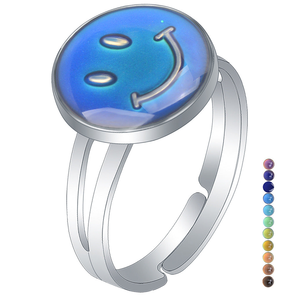 Wholesale Children's Princess Cartoon Cute Animal Temperature Sensitive Color Changing Ring ACC-RS-Hour001