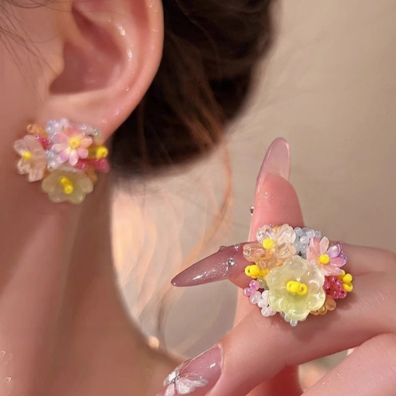 Wholesale  colorful flower beaded earrings