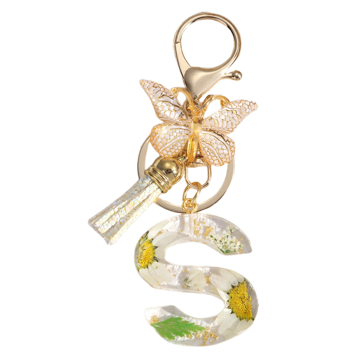 Wholesale Flowers English 26 Letters Keychain