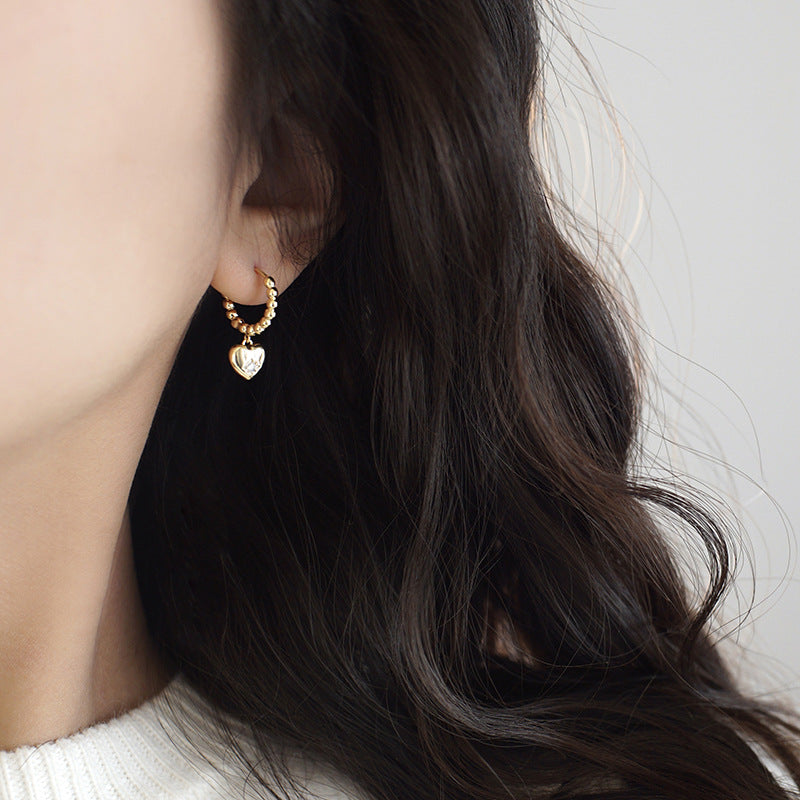 Wholesale Copper Gold Plated Love Earrings Heart Earrings ACC-ES-HanSha002