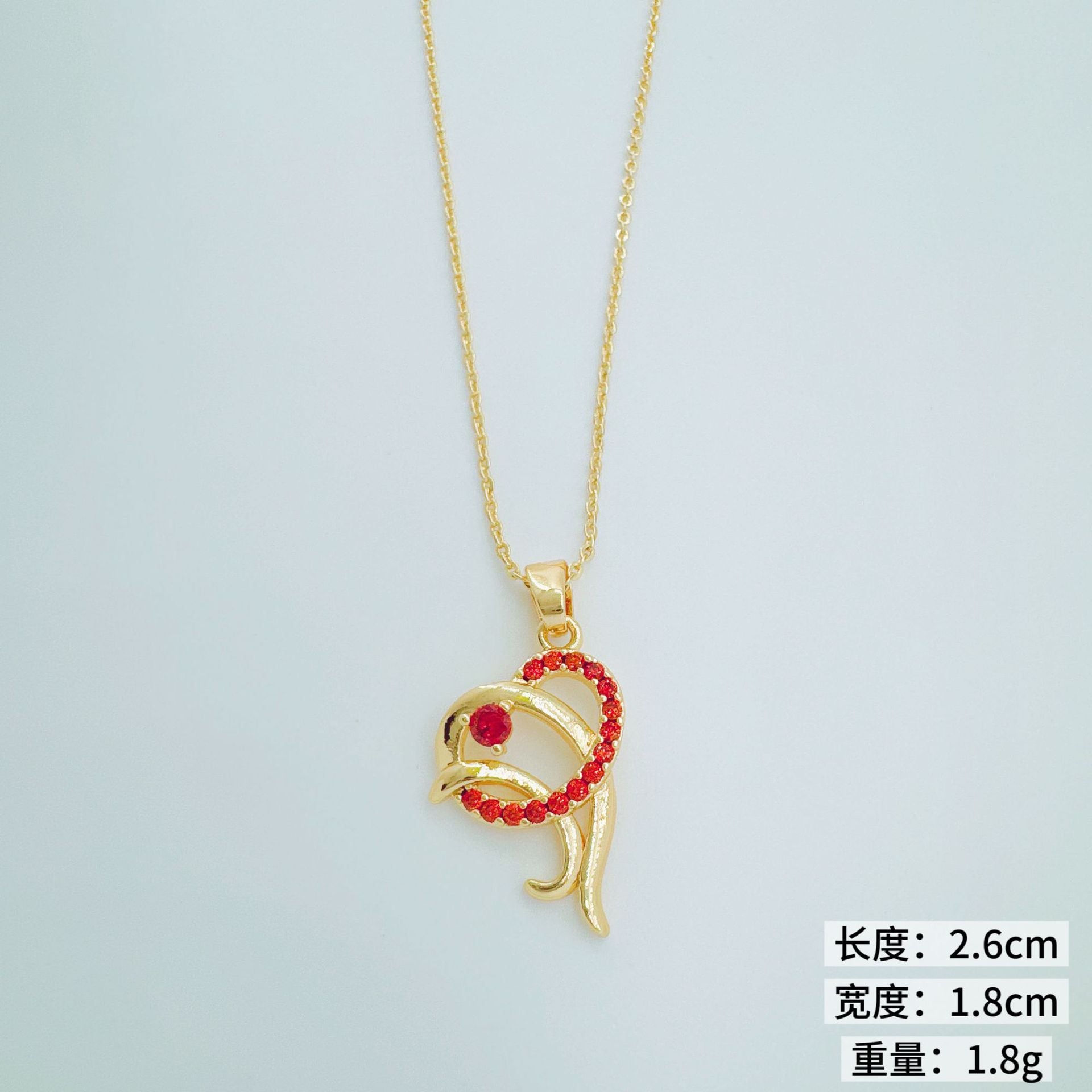 Wholesale Trendy Ocean Dolphin Fish Pendant Necklace Gold Plated Copper Cubic Zirconia Jewelry Accessory