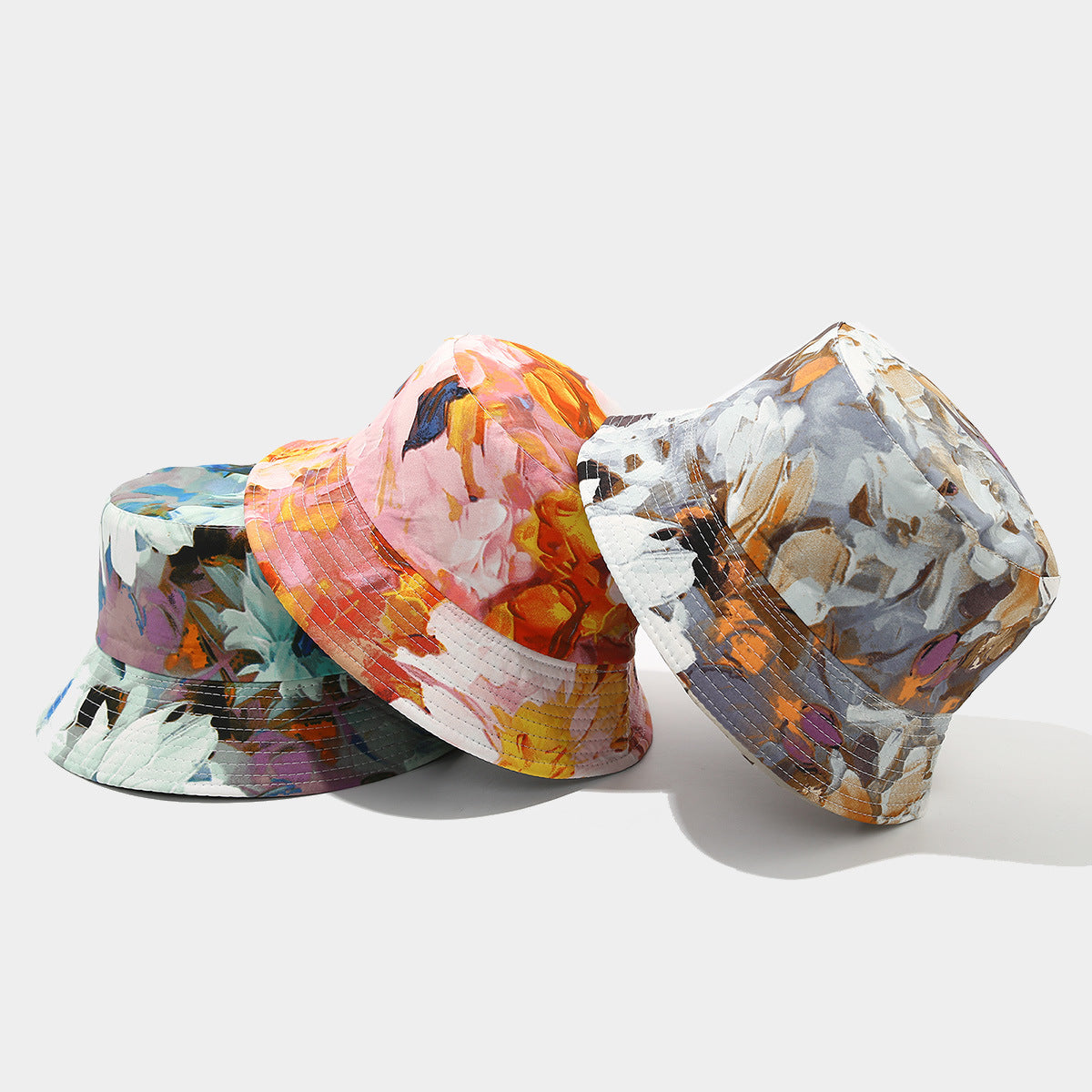 Wholesale Double-Sided Fisherman Hat  Flower Pattern Basin Hat