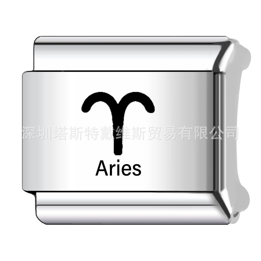 Wholesale 9mm Italian Charm Starter Bracelets DIY square Single Section Creative Stainless Steel Composable Bracelet