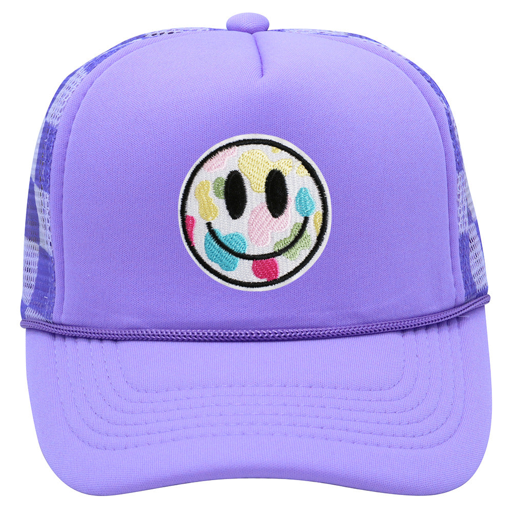 Wholesale children's smiley face mesh hat  baseball cap