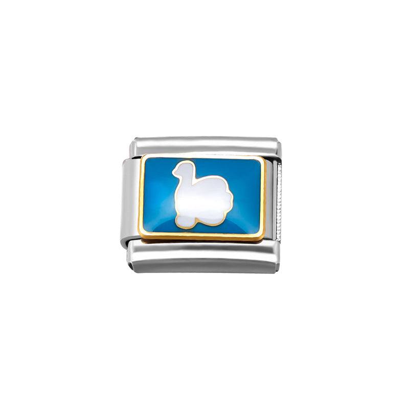 Wholesale Italian Charm Bracelet 9mm DIY Splicing Removable Creative Pattern Stainless Steel Composable Bracelet