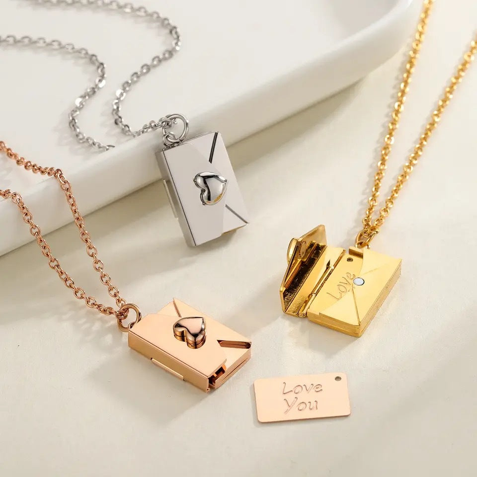 Wholesale stainless steel 18k gold non-fading couple book pendant necklace