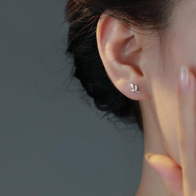 Wholesale 925 Sterling Silver Leaf Earrings