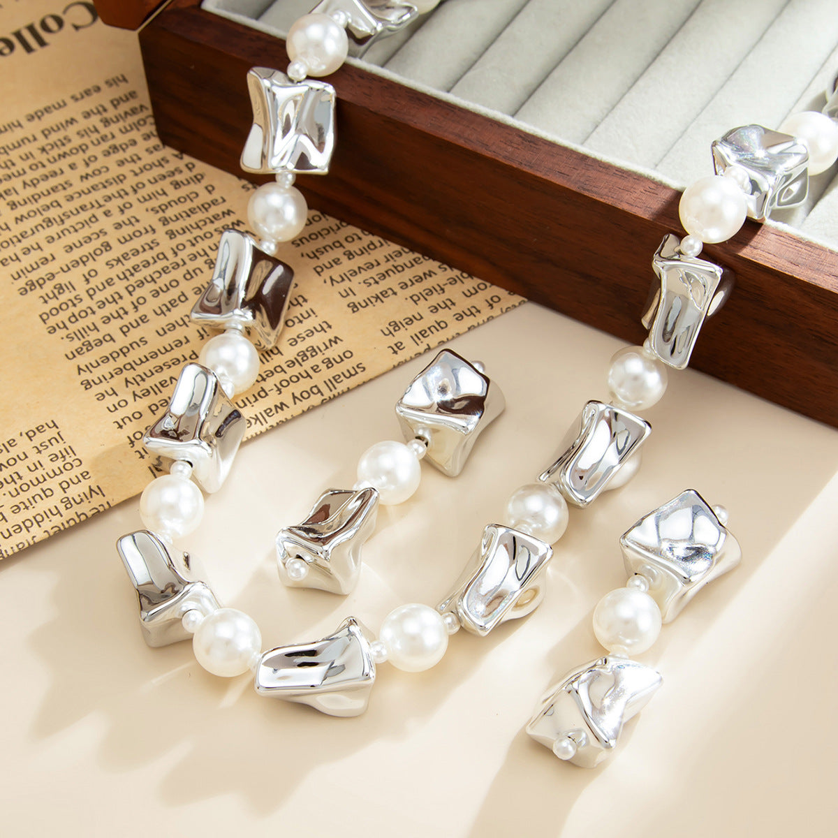 Wholesale Square Ccb Beaded Necklace