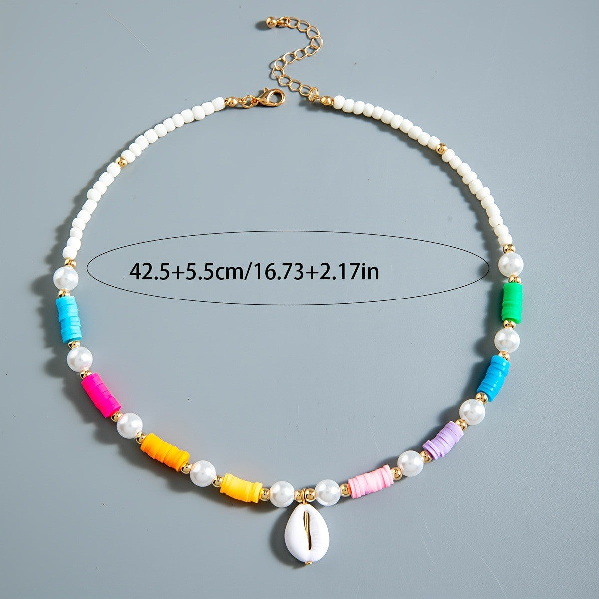 Wholesale Stylish Gold Heart Crystal Beaded Necklace Bohemian Women Fashion Jewelry