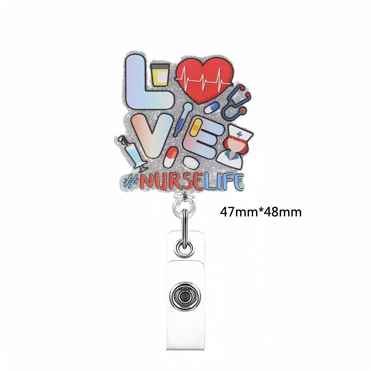 Wholesale acrylic glitter DIY fun nurse and doctor badge scroll