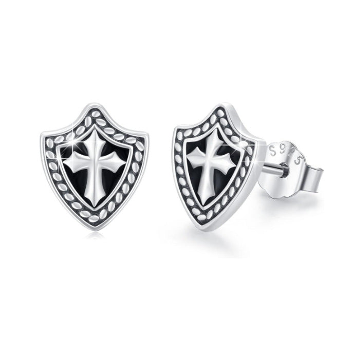 Wholesale  Retro Personalized Shield Earrings