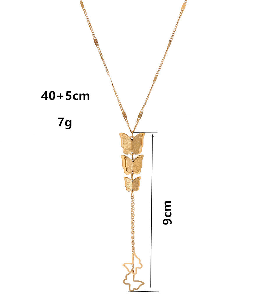 Wholesale Butterfly Necklace 18k Gold Plated Necklace Light Luxury Necklaces Titanium Steel Necklace ACC-NE-TaiYu001