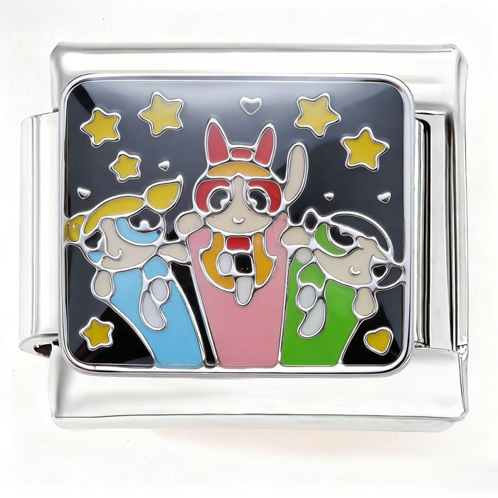 Wholesale  Italian Charm Bracelet 9mm DIY Cute Cartoon Creative Stainless Steel Composable Bracelet