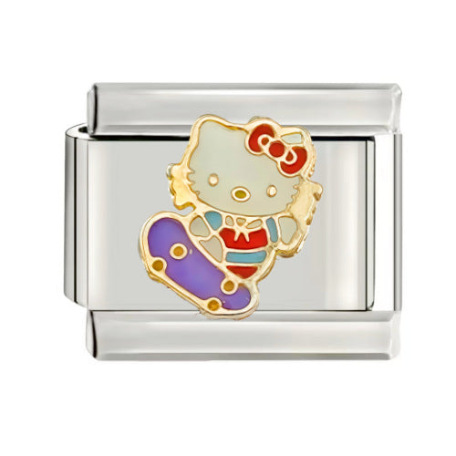 Wholesale Italian Charm Starter Bracelets DIY square Single Section Creative Stainless Steel Composable Bracelet