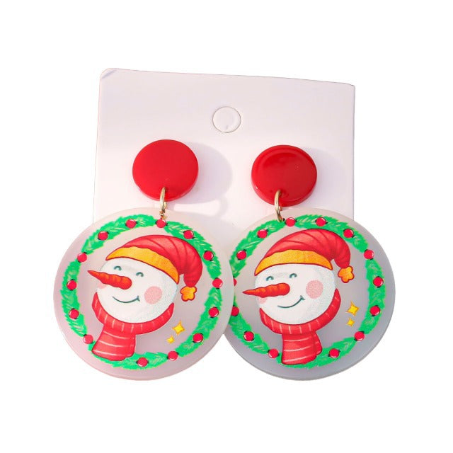 Wholesale Festive atmosphere Christmas earrings for women niche party gift acrylic earrings