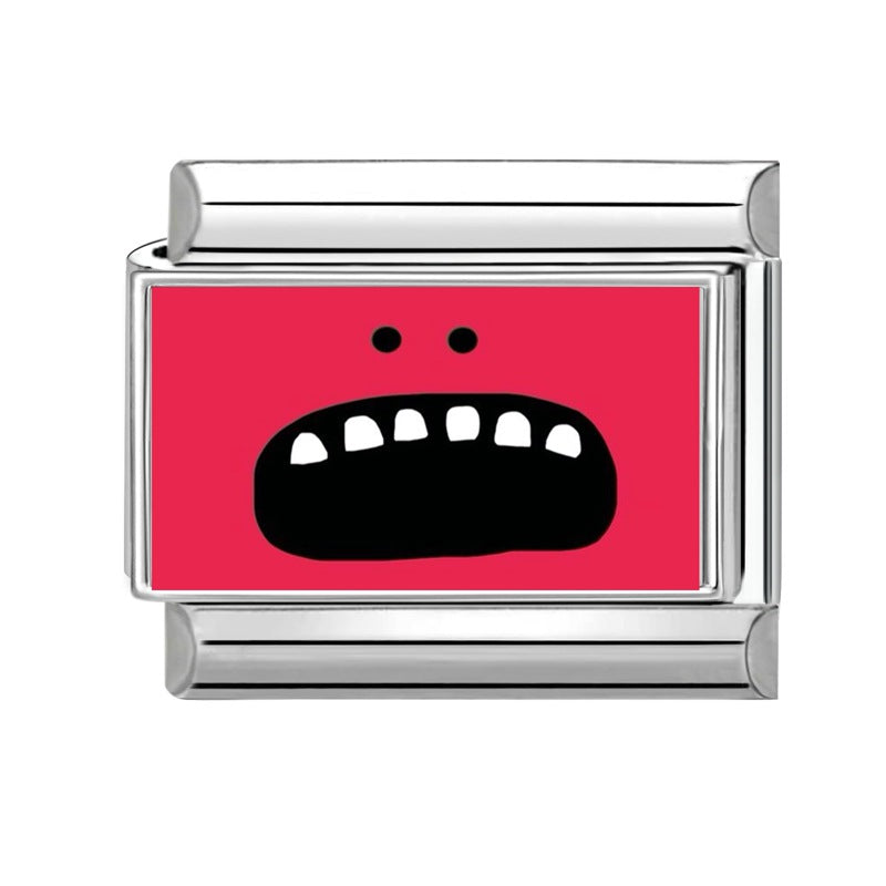 Wholesale 9mm Italian Charm Starter Bracelets DIY Red Evil Eye Stainless Steel Composable Bracelet