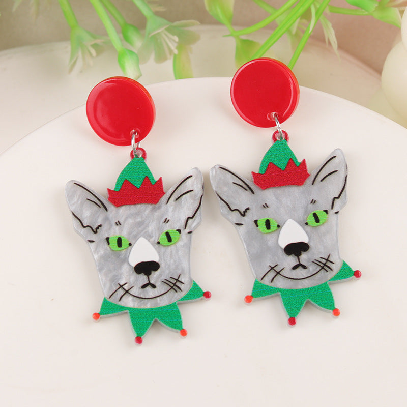 Wholesale Cartoon Creative Christmas Series Elk Gloves Acrylic Earrings