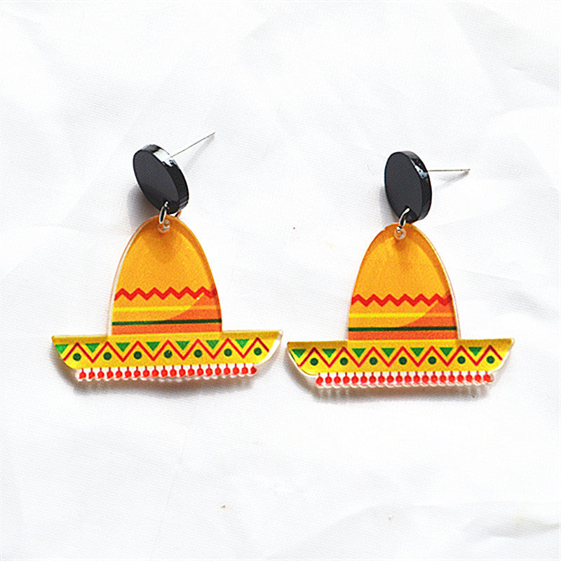Wholesale Mexican Carnival Earrings  Acrylic Personalized Sweet Earrings for Women