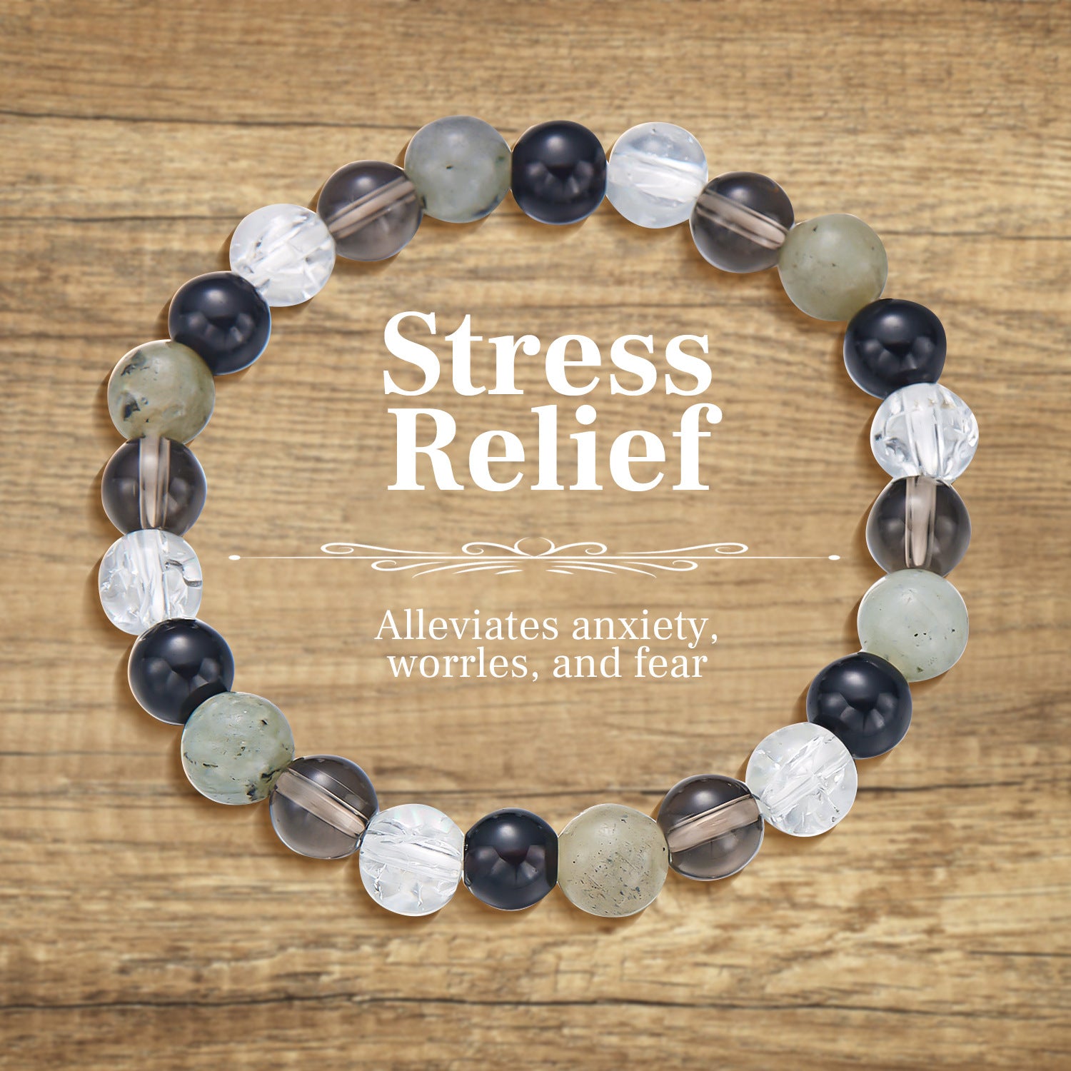 Wholesale Natural Stone Geometric Beaded Bracelet 8mm Natural Stone Elastic Bracelet