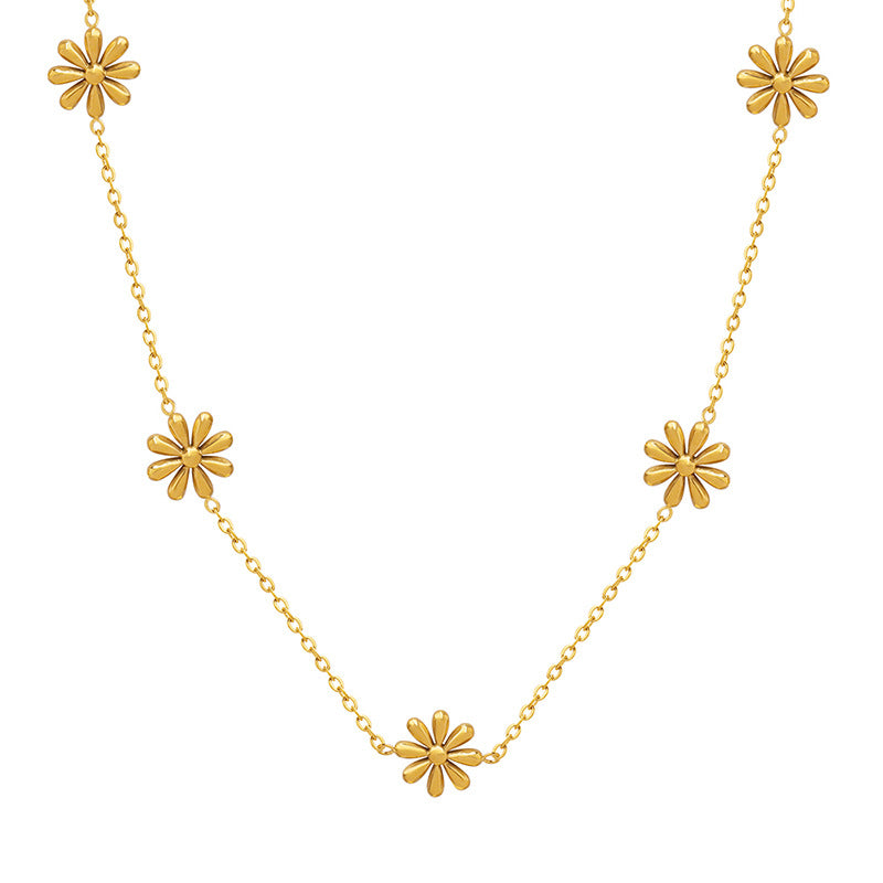 Wholesale Elegant  Design Titanium Steel Gold Plated Necklace Trendy Jewelry Accessory for Gift or Resale