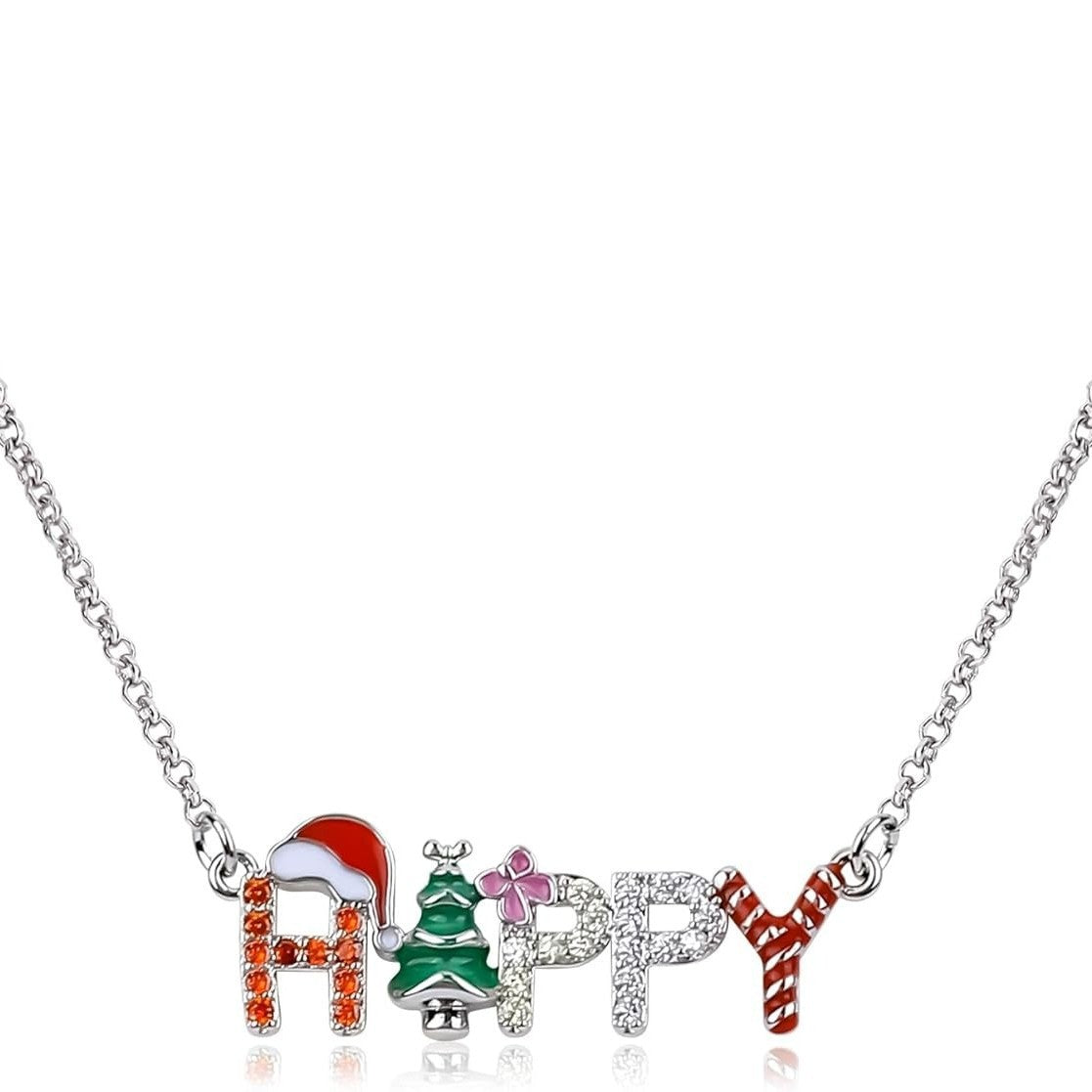 Wholesale Christmas  Tree Letter Necklace