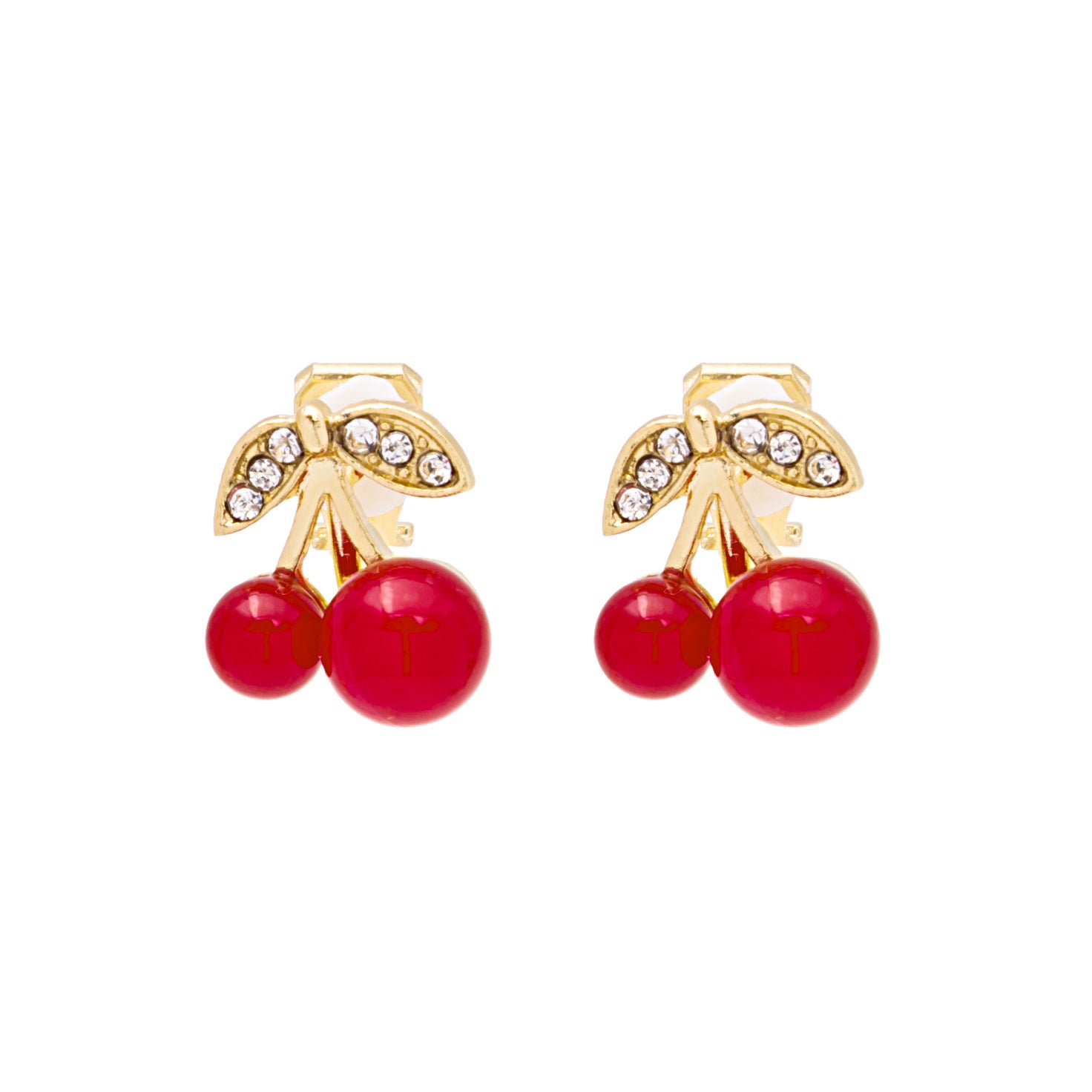 Wholesale Cute Diamond Red Cherry Earrings ACC-ES-MDD084