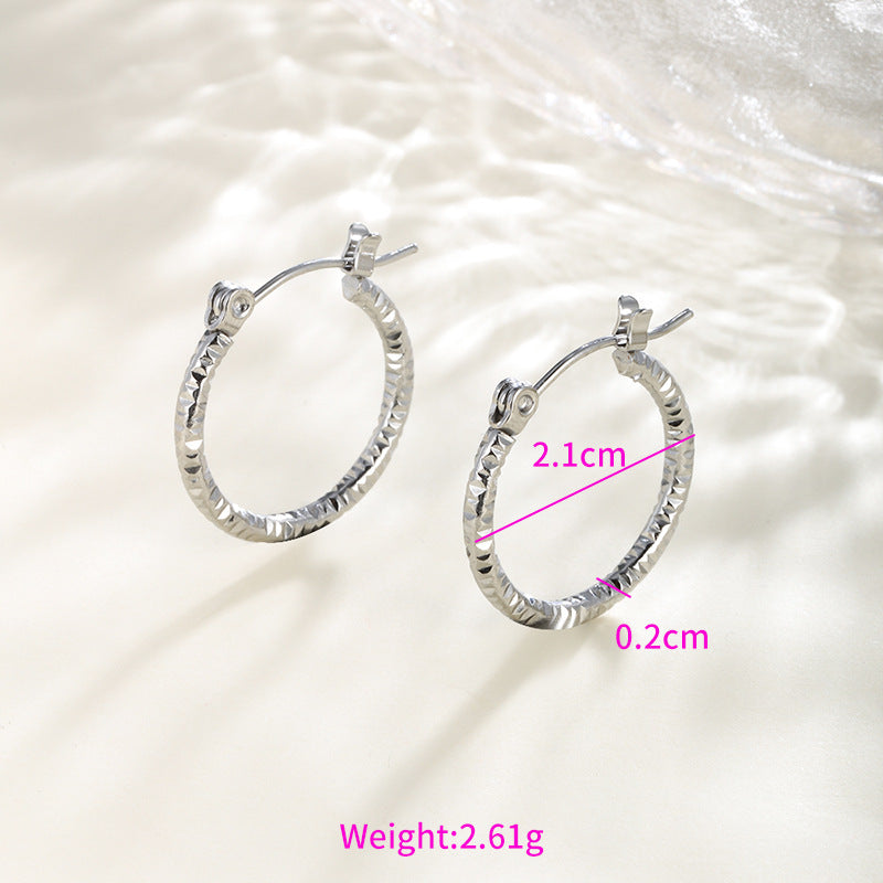 Wholesale Stainless steel heart-shaped large circle earrings