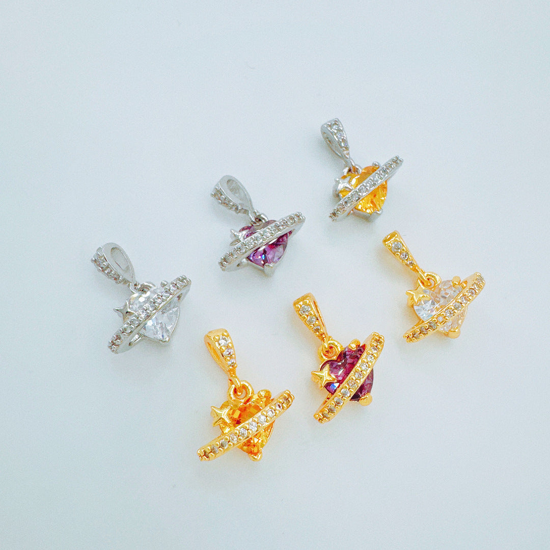 Wholesale Light Luxury Heart Pendant Necklace Copper Zircon Fashion Jewelry Accessory for Gift