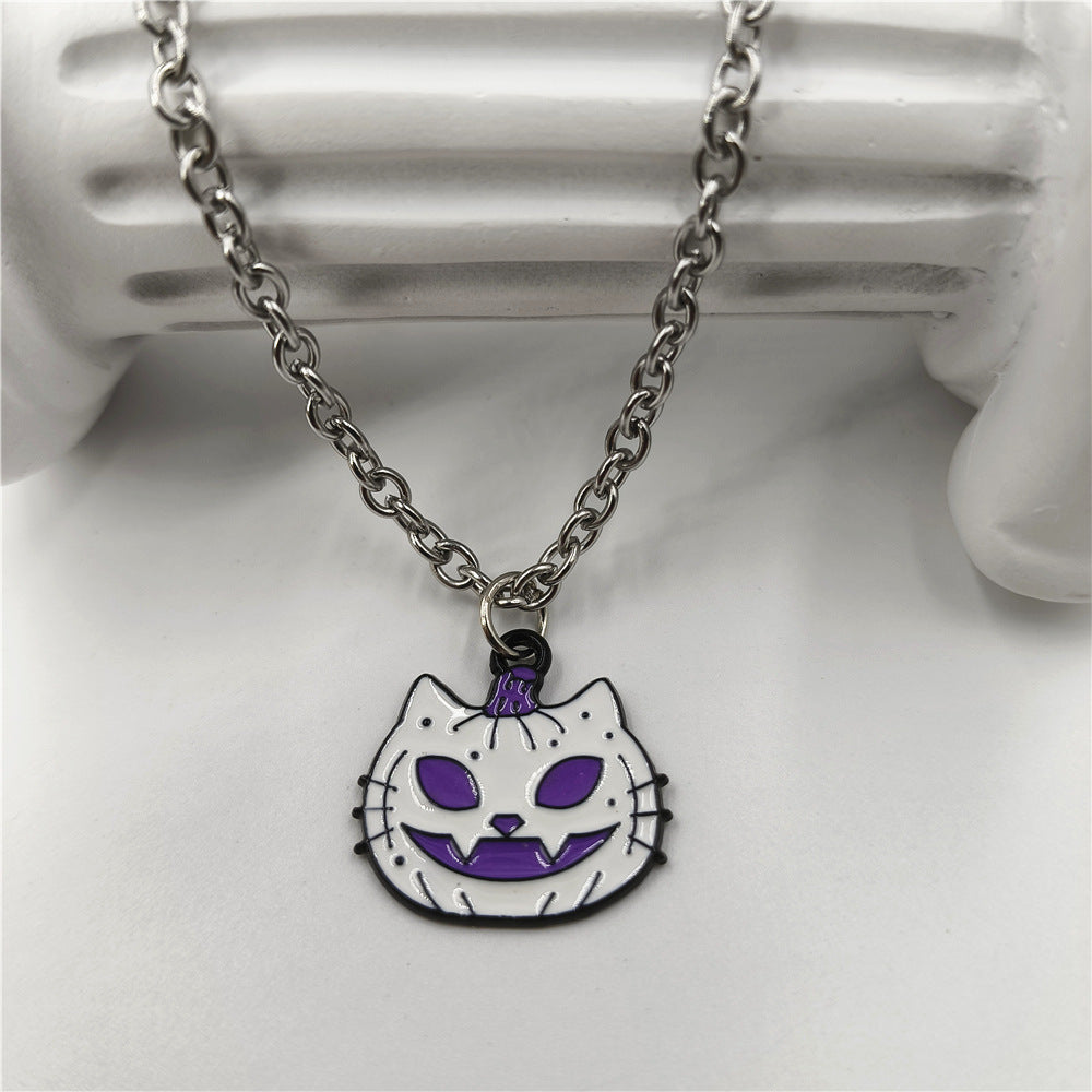 Wholesale Halloween Black Cat Ghost Necklaces ACC-NE-Hanyu008