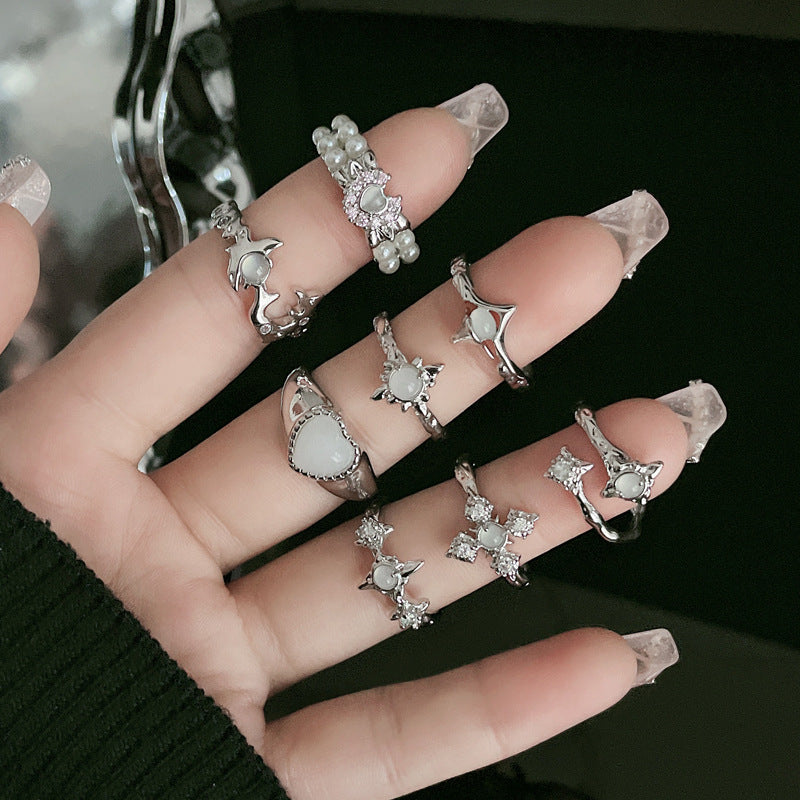 Wholesale Irregular star simple Opal fashion Open ring