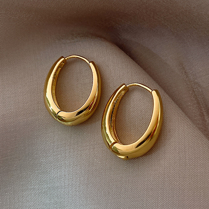 Wholesale Alloy Retro Simple Geometric Oval Earrings ACC-ES-ShaoYu001