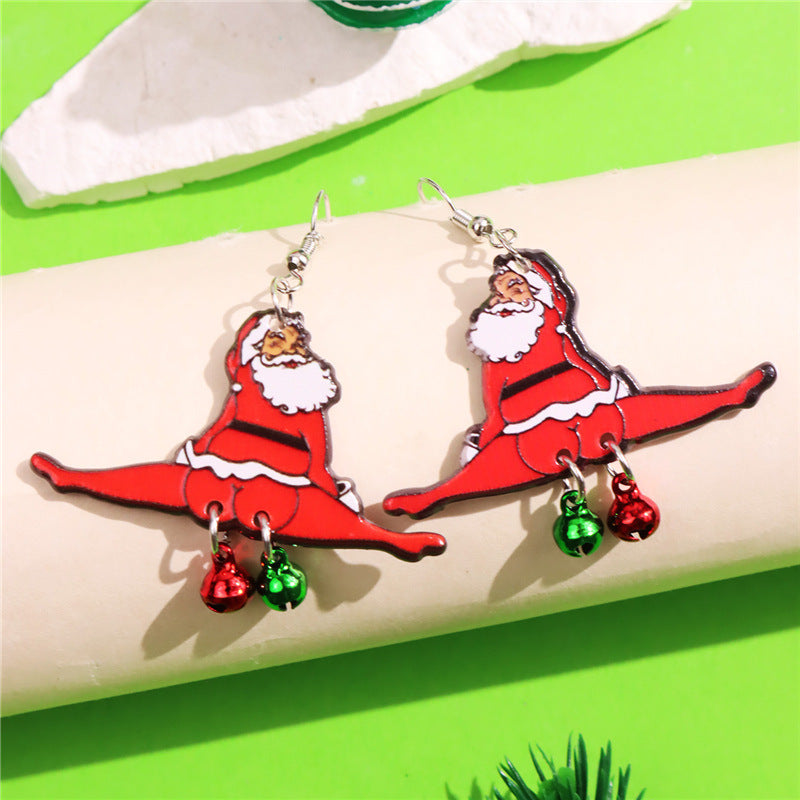 Wholesale  Acrylic Earrings Christmas Funny Snowman Earrings