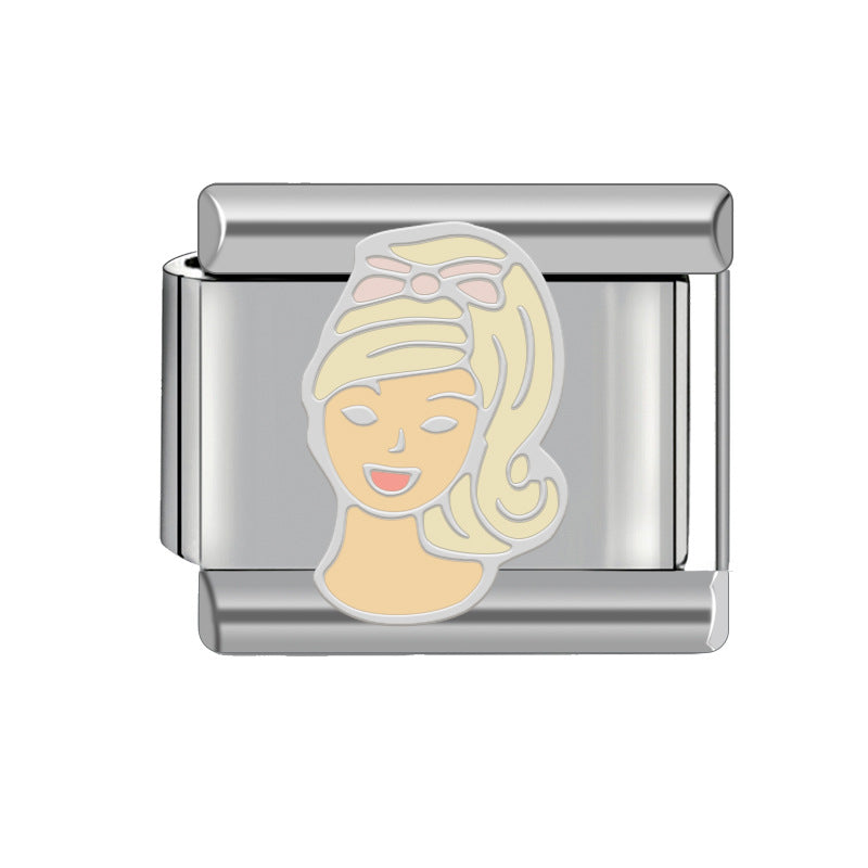 Wholesale Italian Charm Bracelet Heart Shape Stainless Steel Bracelet 9mm DIY Pattern Free Stitching Detachable Composable Bracelet ACC-BT-JL007