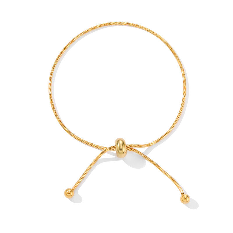 Wholesale Vintage Adjustable Bracelet 18K Gold Snake Bone Chain Titanium Steel Bracelets ACC-BT-Hengx001