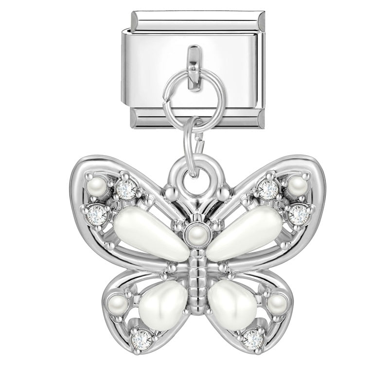 Wholesale Italian Charm Bracelet 9mm DIY Splicing Heart Pendant Stainless Steel Composable Bracelet