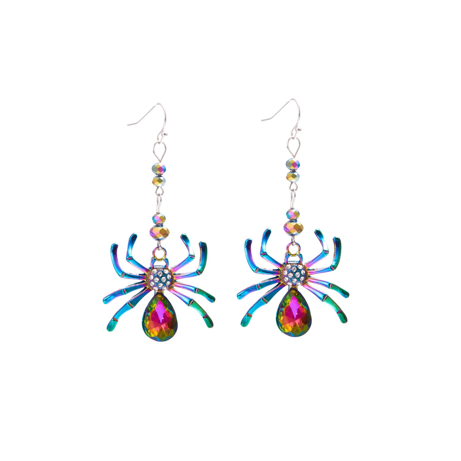 Wholesale Halloween Colorful Spider Earrings