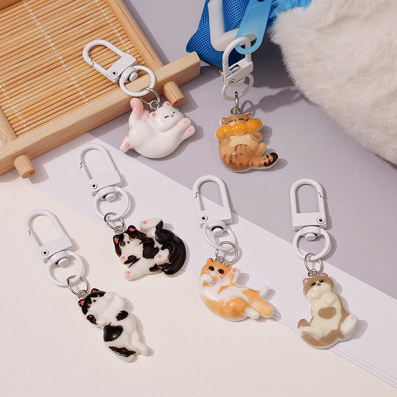 Wholesale Cartoon Cat Resin Keychain Car Key Accessory Party Gift