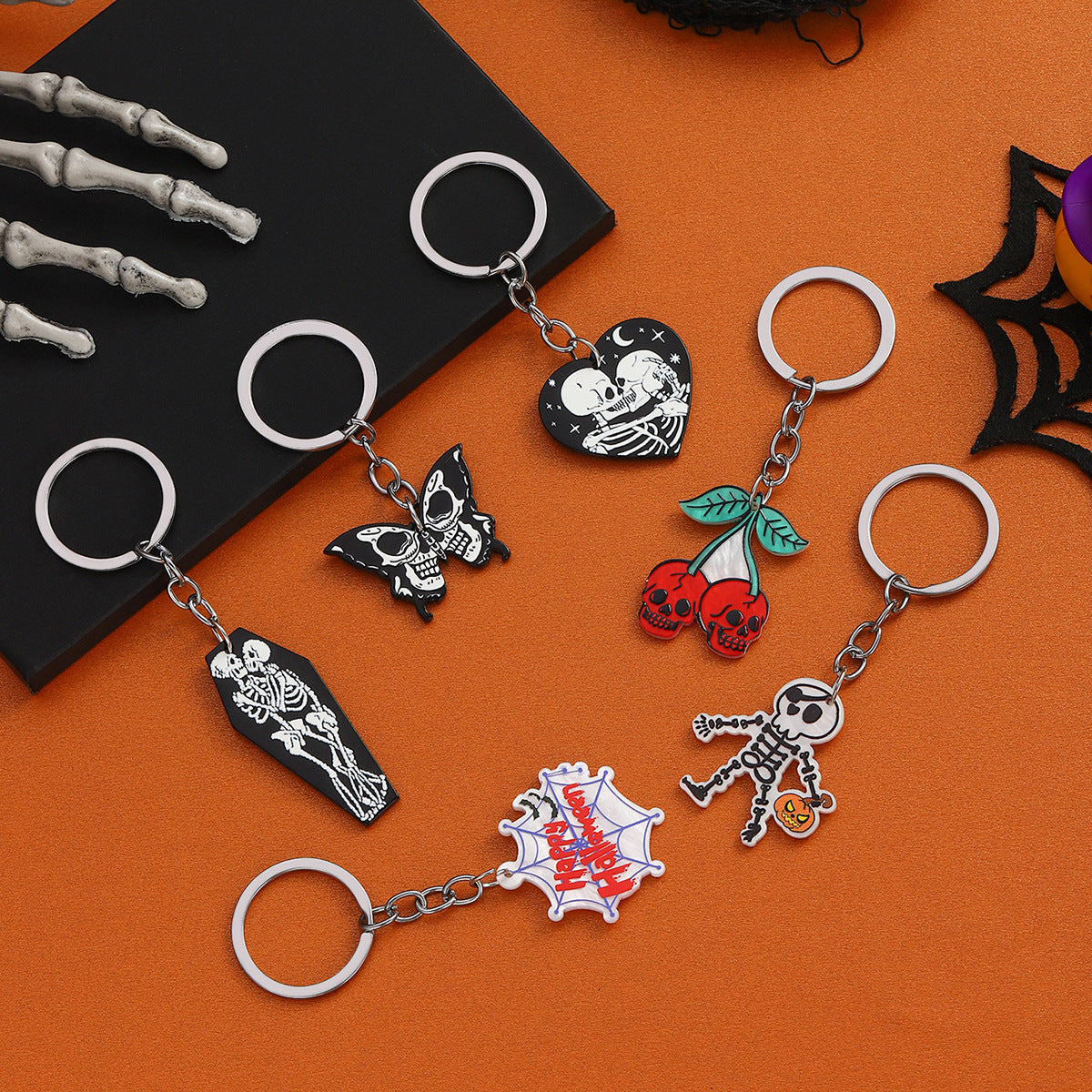 Wholesale  Skull Keychain Acrylic  Cherry Animal Keychain Bag Accessory Gift