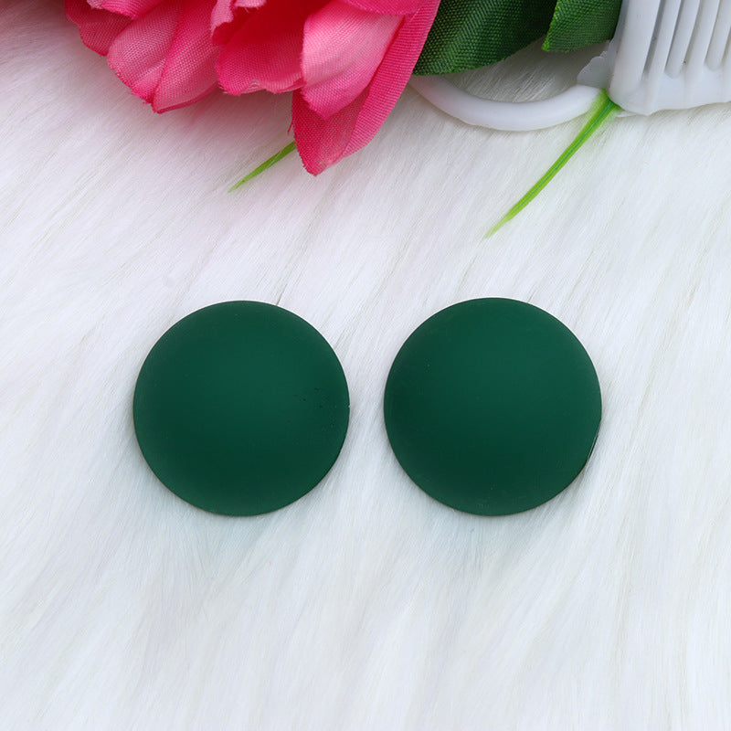 Wholesale 12 Color Round Circle Stereo Spray Paint Earrings