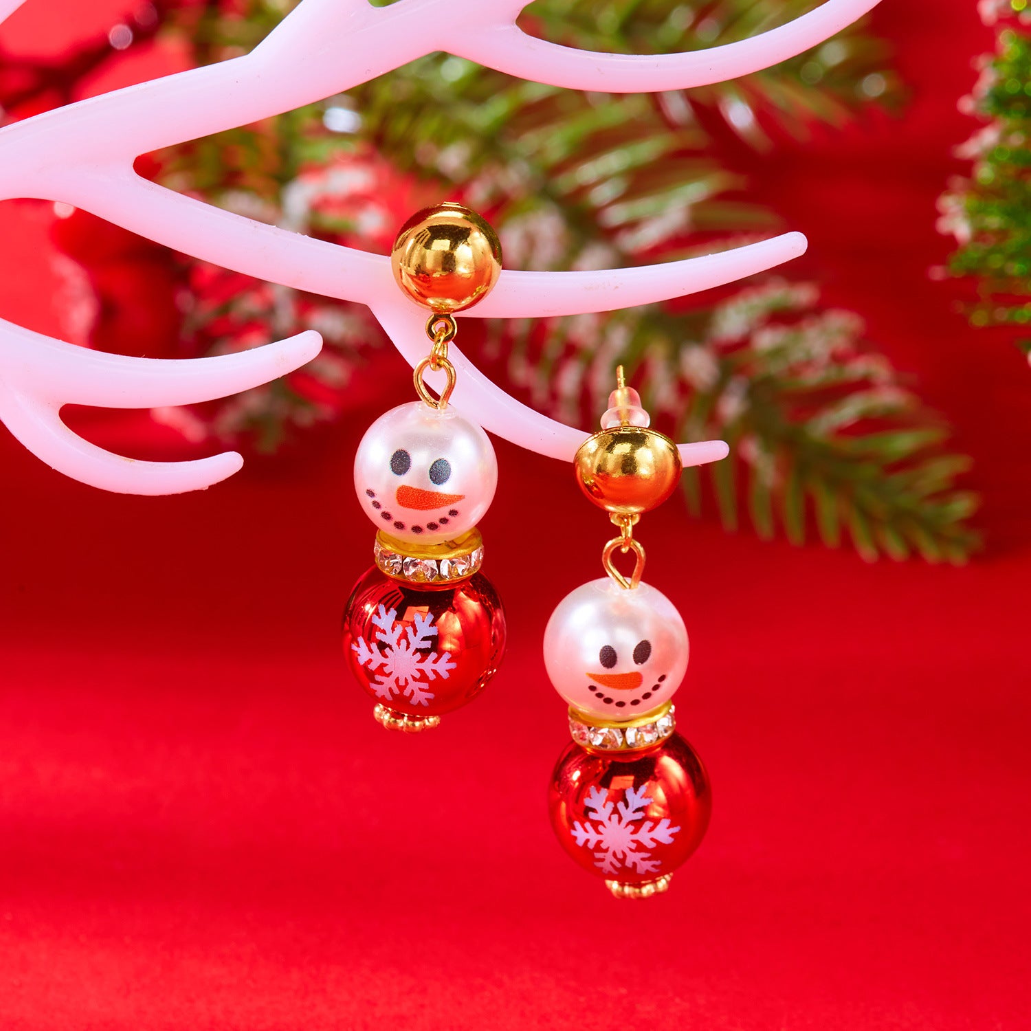 Wholesale Christmas hat snowman earrings