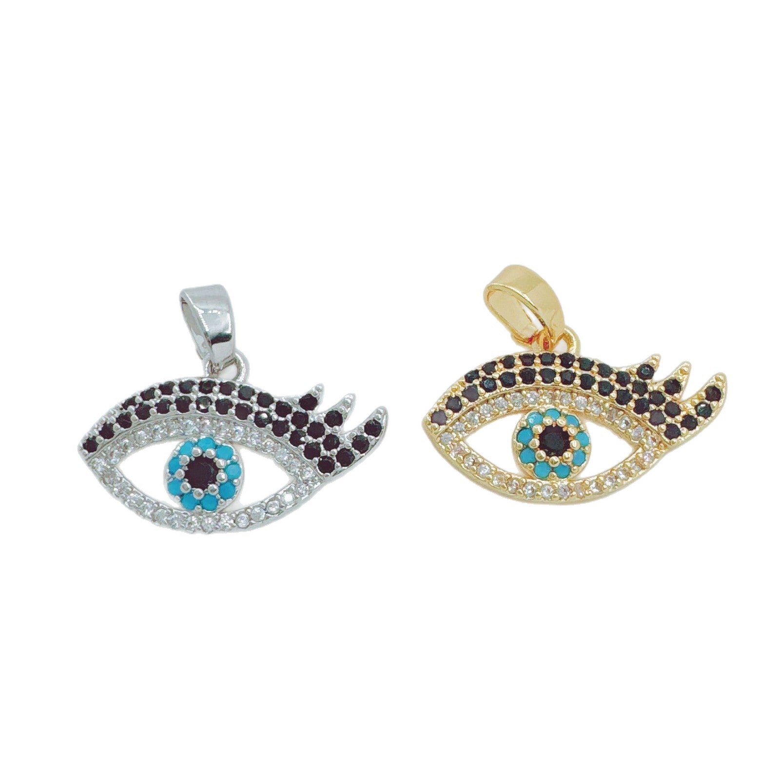 Wholesale Trendy Hamsa Pendant 18K Gold Plated Copper Zircon Jewelry Accessory Gift
