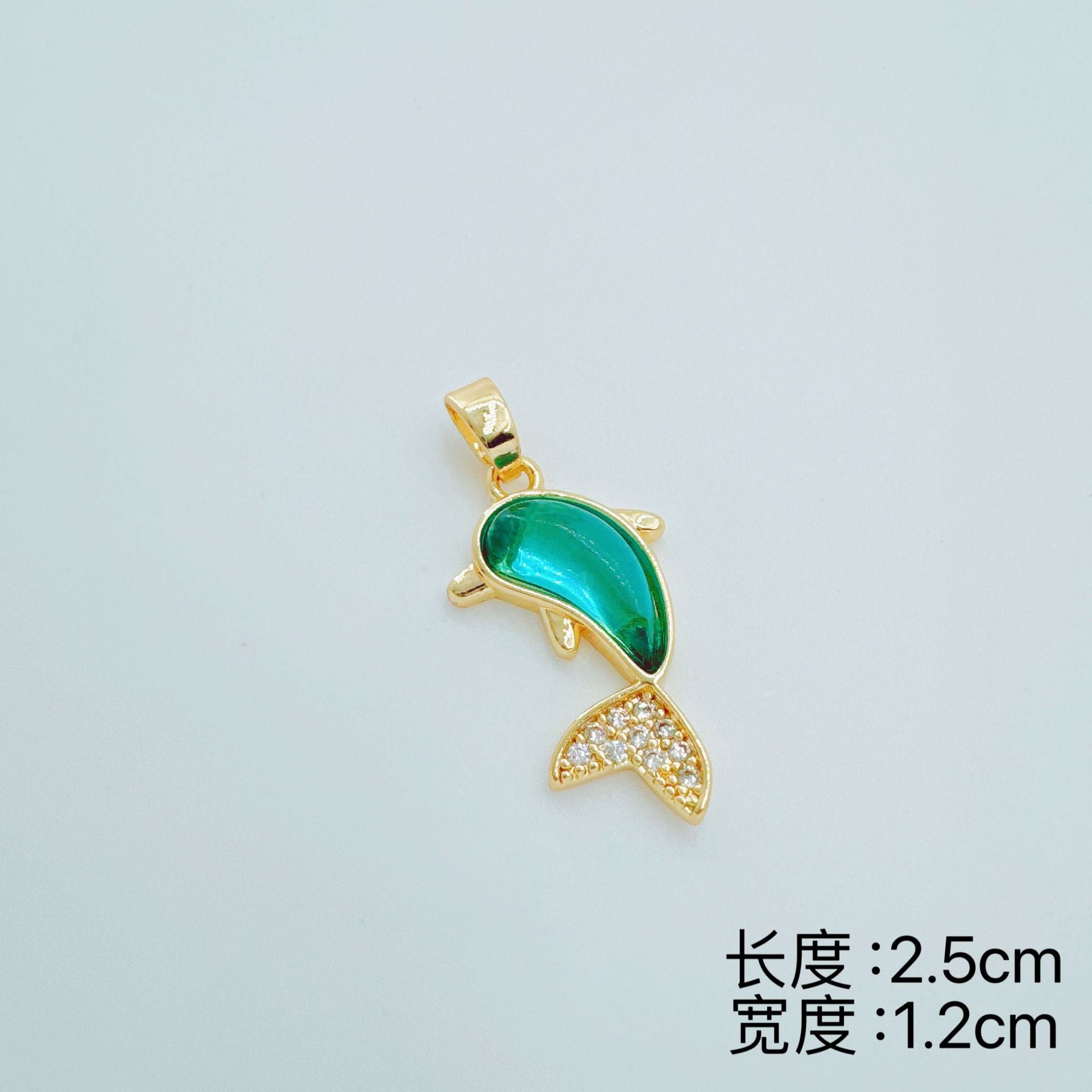 Wholesale Dolphin Pendant Necklace Gold Plated Cubic Zirconia Stylish Office Fashion Accessory