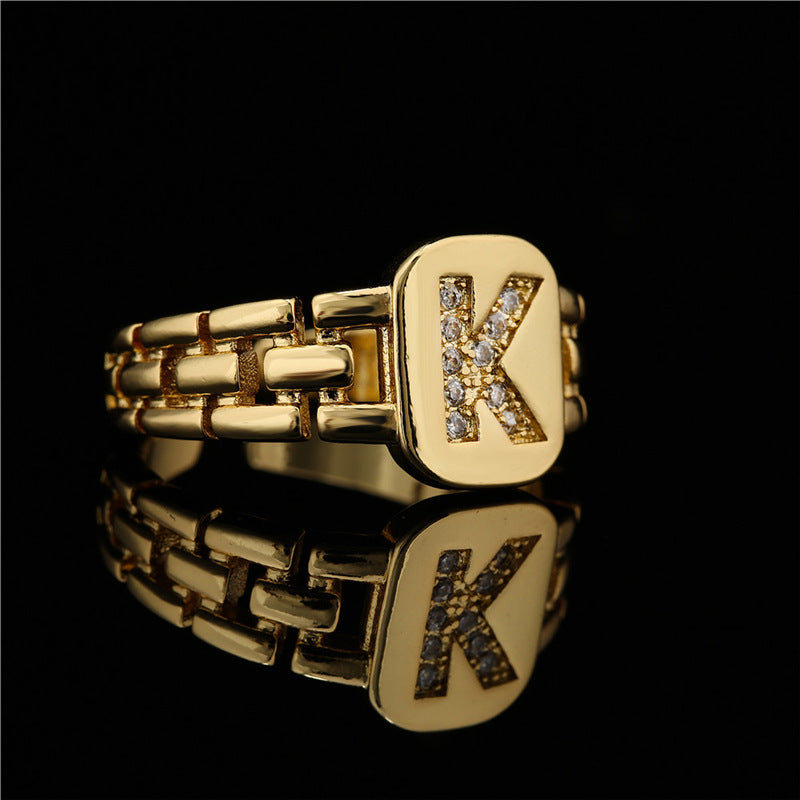 Wholesale 26 Letters Open Adjustable Ring ACC-RS-AoGu007